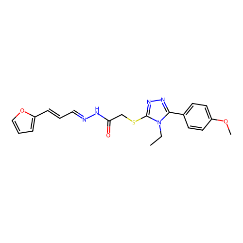 2-{[4-ETHYL-5-(4-METHOXYPHENYL)-4H-1,2,4-TRIAZOL-3-YL]SULFANYL}-N'-[(E,2E)-3-(2-FURYL)-2-PROPENYLIDENE]ACETOHYDRAZIDE structure