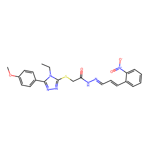 2-{[4-ETHYL-5-(4-METHOXYPHENYL)-4H-1,2,4-TRIAZOL-3-YL]SULFANYL}-N'-[(E,2E)-3-(2-NITROPHENYL)-2-PROPENYLIDENE]ACETOHYDRAZIDE structure