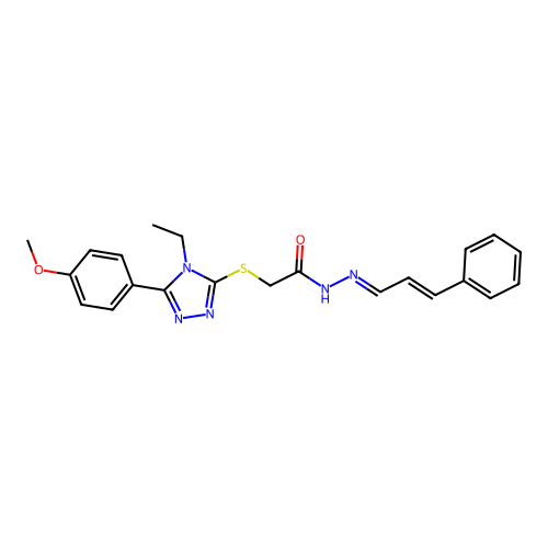 2-((4-Ethyl-5-(4-methoxyphenyl)-4H-1,2,4-triazol-3-yl)thio)-N'-(3-phenylallylidene)acetohydrazide structure