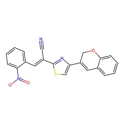 2-(4-(2H-Chromen-3-YL)-1,3-thiazol-2-YL)-3-(2-nitrophenyl)acrylonitrile structure