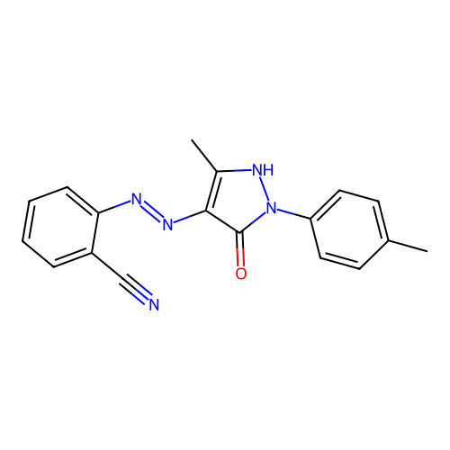 2-{(2Z)-2-[3-methyl-1-(4-methylphenyl)-5-oxo-1,5-dihydro-4H-pyrazol-4-ylidene]hydrazinyl}benzonitrile structure