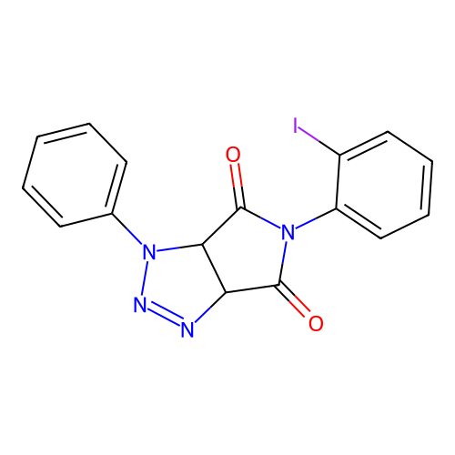 5-(2-iodophenyl)-3-phenyl-3a,6a-dihydropyrrolo[3,4-d]triazole-4,6-dione structure