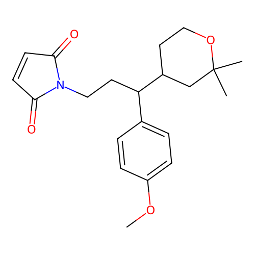 1-[3-(2,2-dimethyloxan-4-yl)-3-(4-methoxyphenyl)propyl]pyrrole-2,5-dione structure