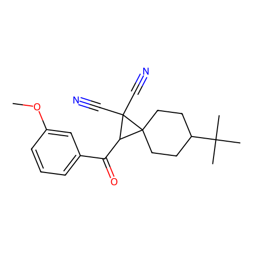 6-Tert-butyl-2-[(3-methoxyphenyl)carbonyl]spiro[2.5]octane-1,1-dicarbonitrile structure