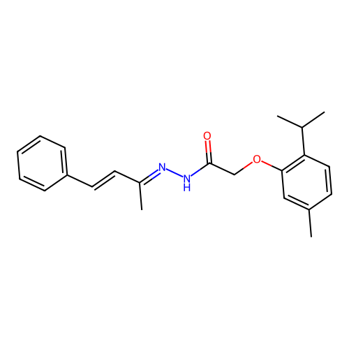 2-(2-Isopropyl-5-methylphenoxy)-N'-(1-ME-3-phenyl-2-propenylidene)acetohydrazide structure