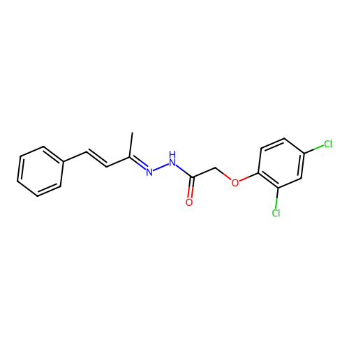 2-(2,4-Dichlorophenoxy)-N'-(1-methyl-3-phenyl-2-propenylidene)acetohydrazide structure