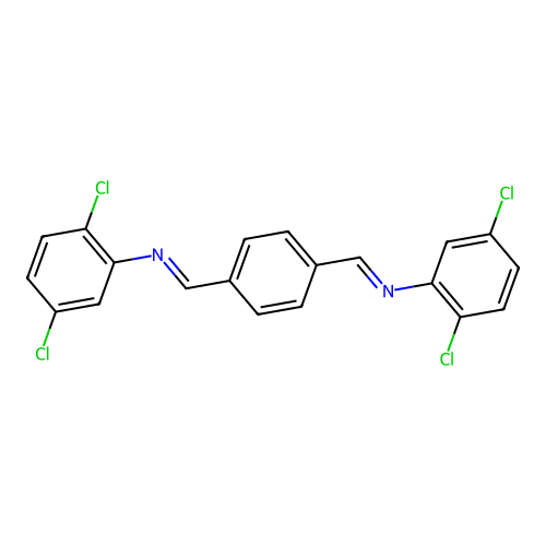 n,n'-(1,4-phenylenedimethylidyne)bis(2,5-dichloroaniline) structure