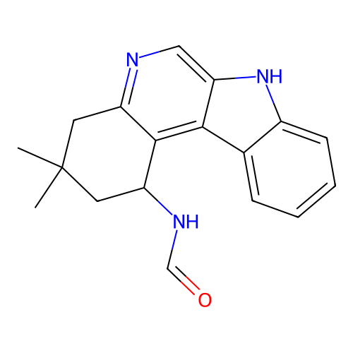 N-(3,3-dimethyl-2,3,4,7-tetrahydro-1H-indolo[2,3-c]quinolin-1-yl)formamide structure