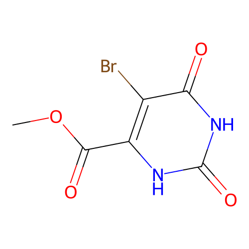 Methyl 5-bromo-2,6-dioxo-1,2,3,6-tetrahydropyrimidine-4-carboxylate structure
