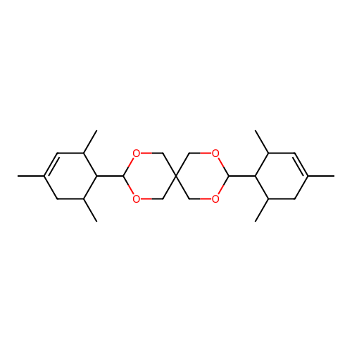 3,9-Bis(2,4,6-trimethylcyclohex-3-en-1-yl)-2,4,8,10-tetraoxaspiro[5.5]undecane structure