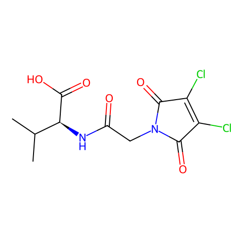 N-[(3,4-dichloro-2,5-dioxo-2,5-dihydro-1H-pyrrol-1-yl)acetyl]-L-valine structure