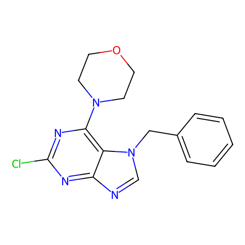 7-benzyl-2-chloro-6-(morpholin-4-yl)-7H-purine structure