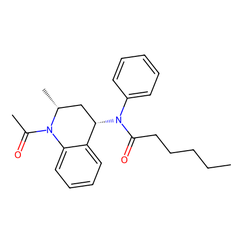 N-((2R,4S)-1-acetyl-2-methyl-1,2,3,4-tetrahydroquinolin-4-yl)-N-phenylhexanamide structure