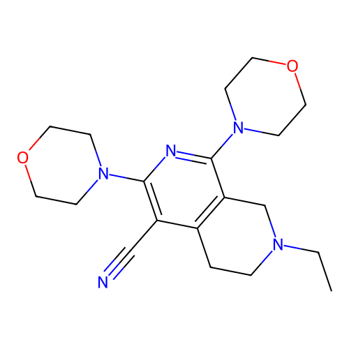7-Ethyl-1,3-di(4-morpholinyl)-5,6,7,8-tetrahydro[2,7]naphthyridine-4-carbonitrile # structure