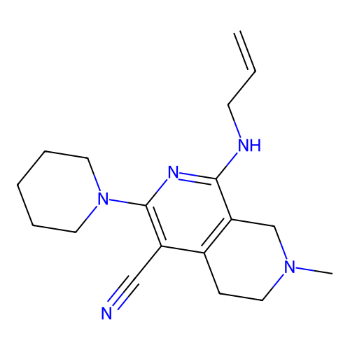 1-Allylamino-7-methyl-3-piperidin-1-yl-5,6,7,8-tetrahydro-[2,7]naphthyridine-4-carbonitrile structure