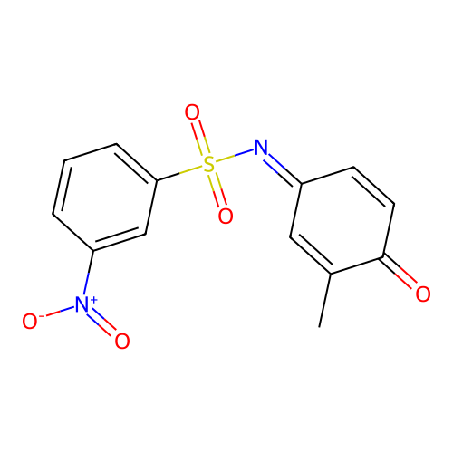 (Z)-N-(3-methyl-4-oxocyclohexa-2,5-dien-1-ylidene)-3-nitrobenzenesulfonamide structure