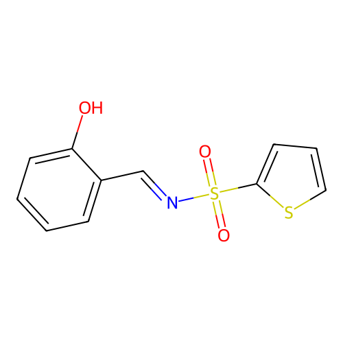 N-[(2-hydroxyphenyl)methylidene]thiophene-2-sulfonamide structure