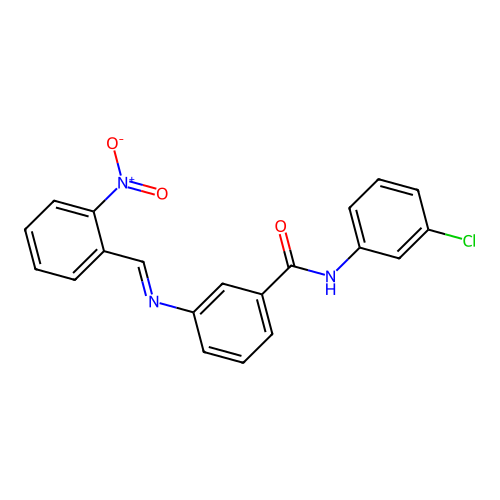 N-(3-chlorophenyl)-3-({2-nitrobenzylidene}amino)benzamide structure