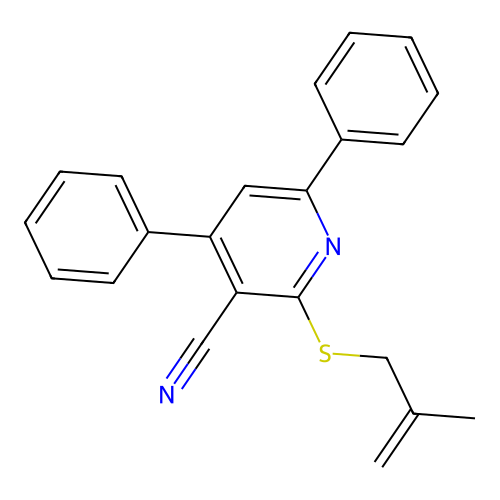 2-[(2-Methyl-2-propenyl)sulfanyl]-4,6-diphenylnicotinonitrile structure