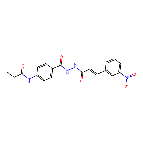 N-[4-({2-[3-(3-nitrophenyl)acryloyl]hydrazino}carbonyl)phenyl]propanamide structure