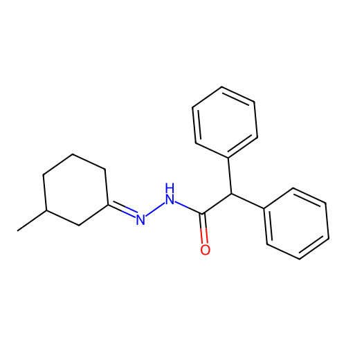 N'-[(1E)-3-methylcyclohexylidene]-2,2-diphenylacetohydrazide structure