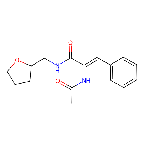 (Z)-2-acetamido-3-phenyl-N-((tetrahydrofuran-2-yl)methyl)acrylamide structure