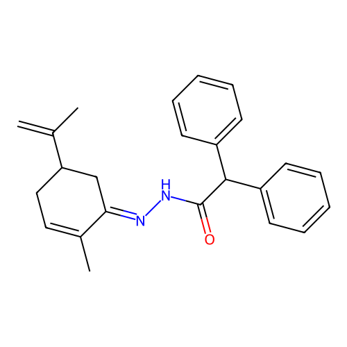 N'-(5-isopropenyl-2-methyl-2-cyclohexen-1-ylidene)-2,2-diphenylacetohydrazide structure