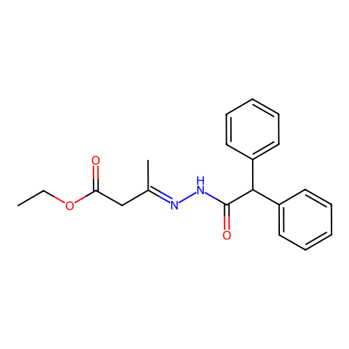 Ethyl 3-[(diphenylacetyl)hydrazono]butanoate structure