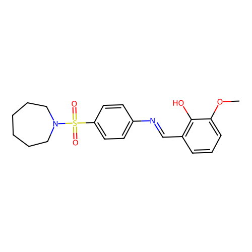 2-({[4-(1-Azepanylsulfonyl)phenyl]imino}methyl)-6-methoxyphenol structure