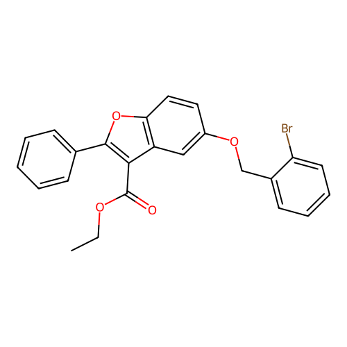 Ethyl 5-[(2-bromophenyl)methoxy]-2-phenyl-1-benzofuran-3-carboxylate structure