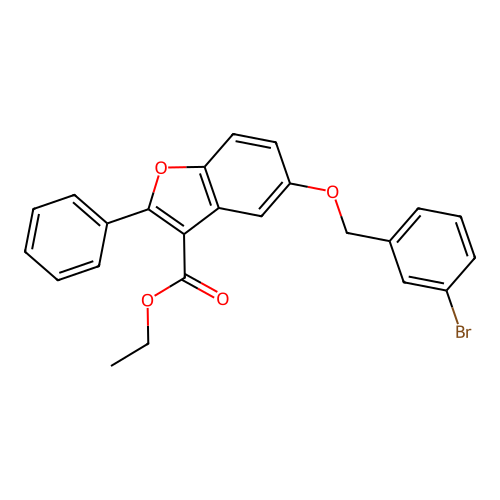 Ethyl 5-[(3-bromophenyl)methoxy]-2-phenyl-1-benzofuran-3-carboxylate structure