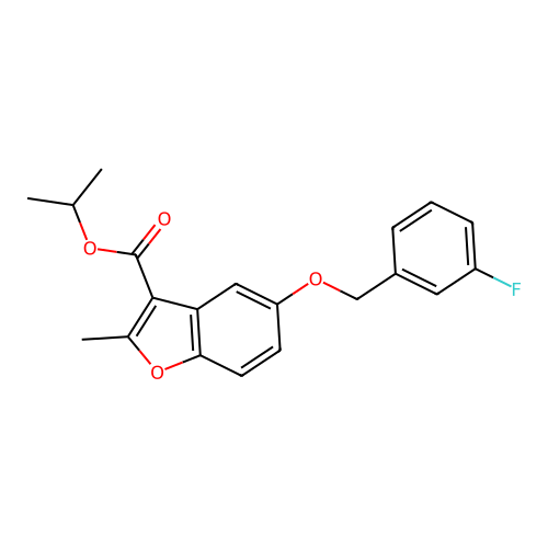 Isopropyl 5-[(3-fluorobenzyl)oxy]-2-methyl-1-benzofuran-3-carboxylate structure