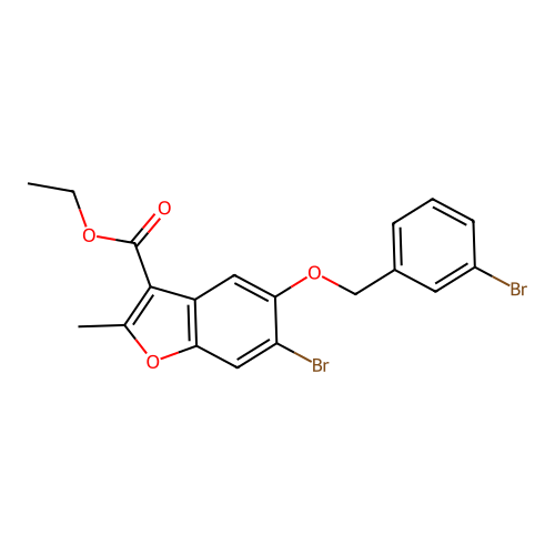 Ethyl 6-bromo-5-[(3-bromobenzyl)oxy]-2-methyl-1-benzofuran-3-carboxylate structure