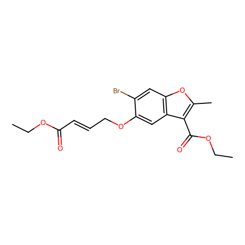 (E)-ethyl 6-bromo-5-((4-ethoxy-4-oxobut-2-en-1-yl)oxy)-2-methylbenzofuran-3-carboxylate structure