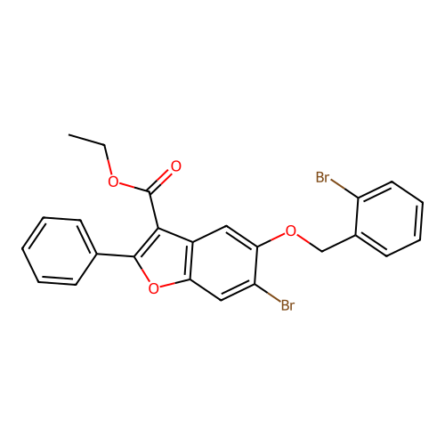 Ethyl 6-bromo-5-[(2-bromobenzyl)oxy]-2-phenyl-1-benzofuran-3-carboxylate structure