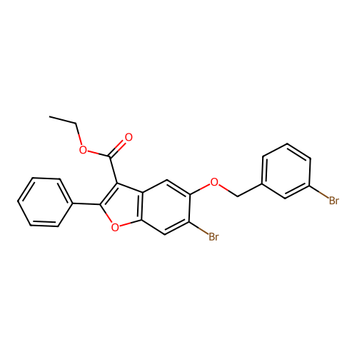 Ethyl 6-bromo-5-[(3-bromobenzyl)oxy]-2-phenyl-1-benzofuran-3-carboxylate structure