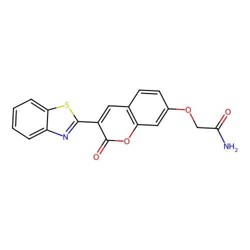 2-{[3-(1,3-benzothiazol-2-yl)-2-oxo-2H-chromen-7-yl]oxy}acetamide structure