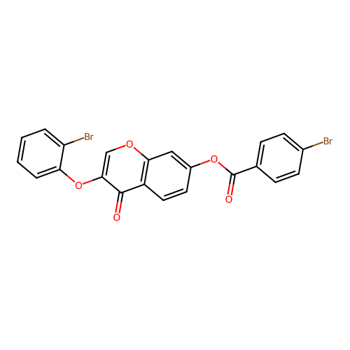 3-(2-bromophenoxy)-4-oxo-4H-chromen-7-yl 4-bromobenzoate structure