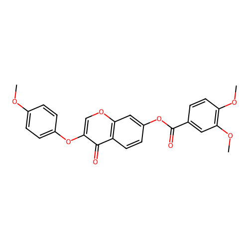 3-(4-methoxyphenoxy)-4-oxo-4H-chromen-7-yl 3,4-dimethoxybenzoate structure