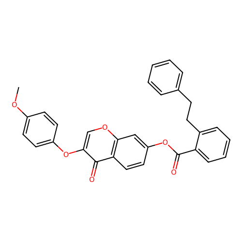 3-(4-Methoxyphenoxy)-4-oxochromen-7-yl 2-(2-phenylethyl)benzoate structure