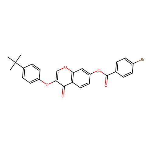 3-[4-(Tert-butyl)phenoxy]-4-oxochromen-7-yl 4-bromobenzoate structure