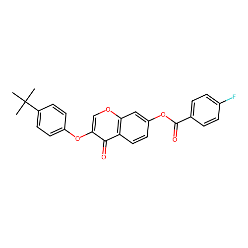 3-[4-(Tert-butyl)phenoxy]-4-oxochromen-7-yl 4-fluorobenzoate structure