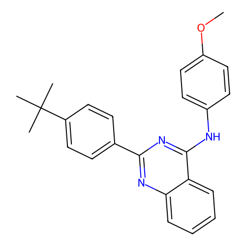 2-(4-tert-butylphenyl)-N-(4-methoxyphenyl)quinazolin-4-amine structure
