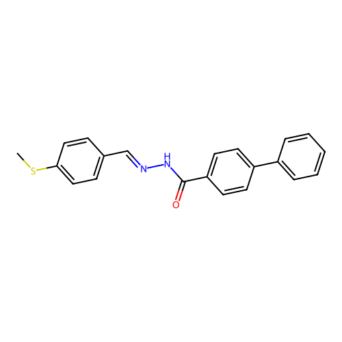 N'-[4-(methylsulfanyl)benzylidene]-4-biphenylcarbohydrazide structure