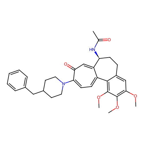 (S)-N-(10-(4-benzylpiperidin-1-yl)-1,2,3-trimethoxy-9-oxo-5,6,7,9-tetrahydrobenzo[a]heptalen-7-yl)acetamide structure