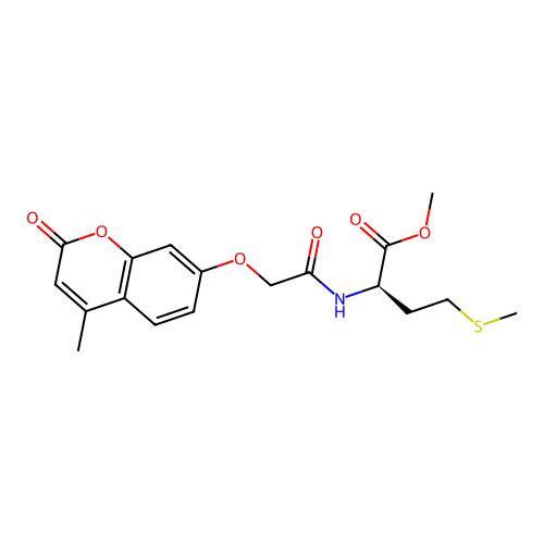 methyl N-{[(4-methyl-2-oxo-2H-chromen-7-yl)oxy]acetyl}-D-methioninate structure