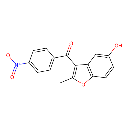 (5-Hydroxy-2-methyl-1-benzofuran-3-yl)(4-nitrophenyl)methanone structure