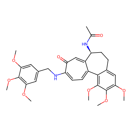 (S)-N-(1,2,3-trimethoxy-9-oxo-10-((3,4,5-trimethoxybenzyl)amino)-5,6,7,9-tetrahydrobenzo[a]heptalen-7-yl)acetamide structure