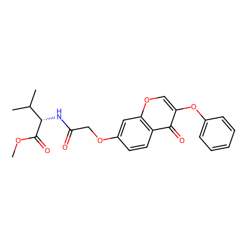 methyl N-{[(4-oxo-3-phenoxy-4H-chromen-7-yl)oxy]acetyl}-L-valinate structure