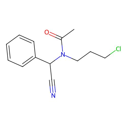 N-(3-chloropropyl)-N-[cyano(phenyl)methyl]acetamide structure